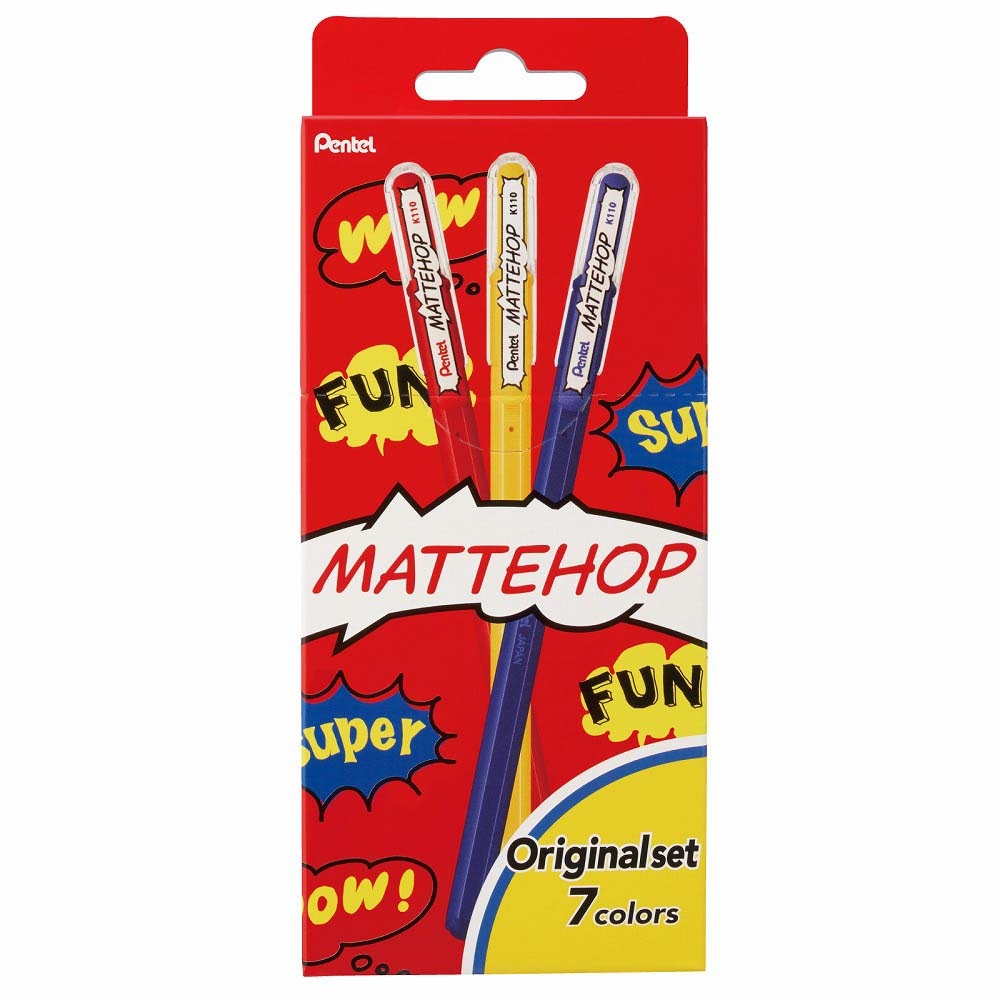 ぺんてる pentel マットホップ セット オリジナル7色 K110-V7STA