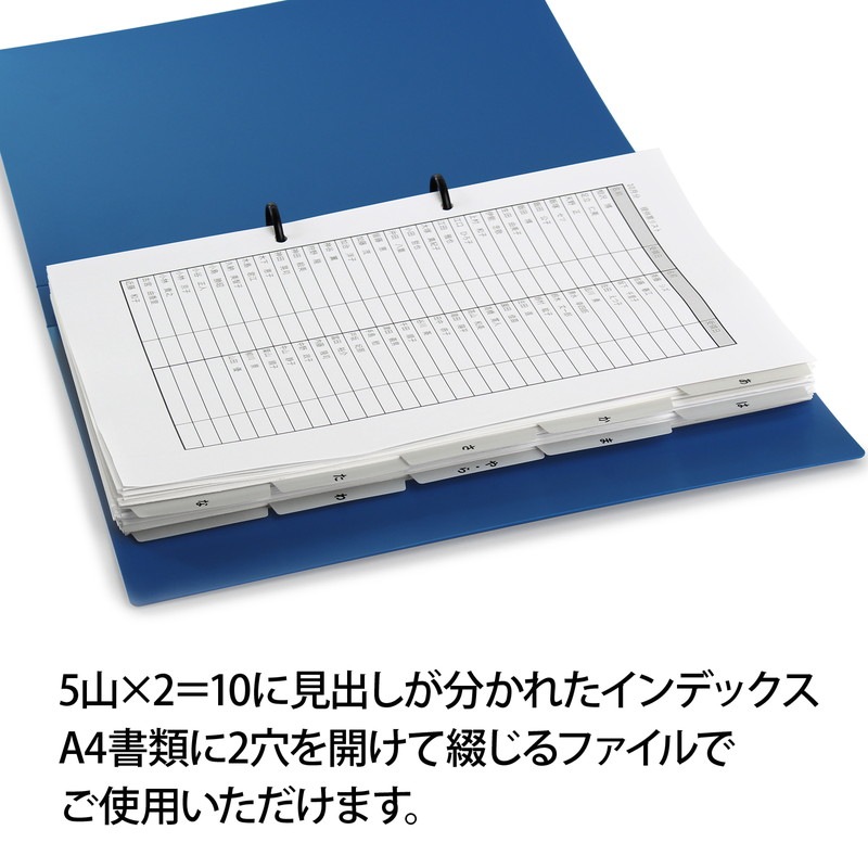 プラス(PLUS) たすけあ あ-わ行インデックス グレー (1セット5山×2)*10