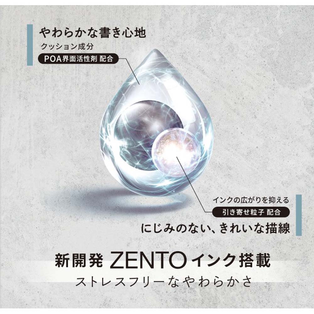 三菱鉛筆 uni ユニボール ゼント フロー 0.5mm ヘマタイトUBNZF05.43 水性ボールペン 黒インク uniball ZENTO