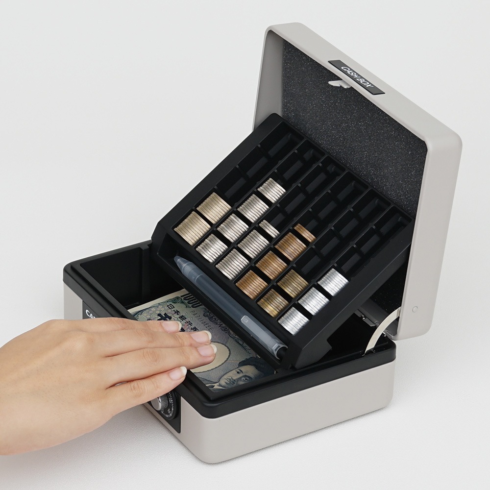 カール事務器 手提げ金庫 キャッシュボックス そとレジ A6 グレー CB