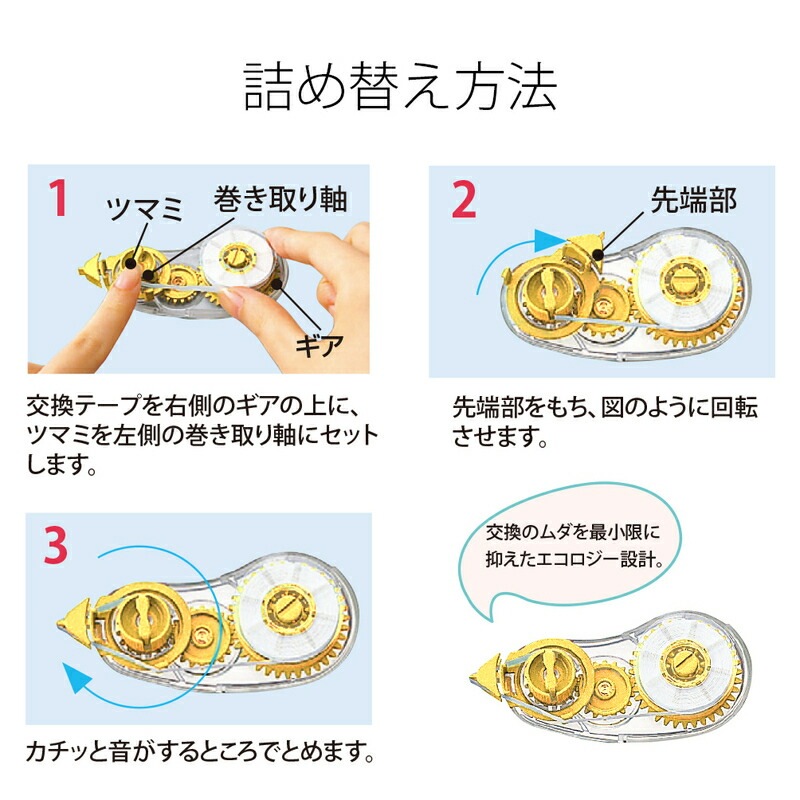プラス(PLUS) 修正テープ ホワイパーエコ 交換テープ 4mm幅 WH-304TR