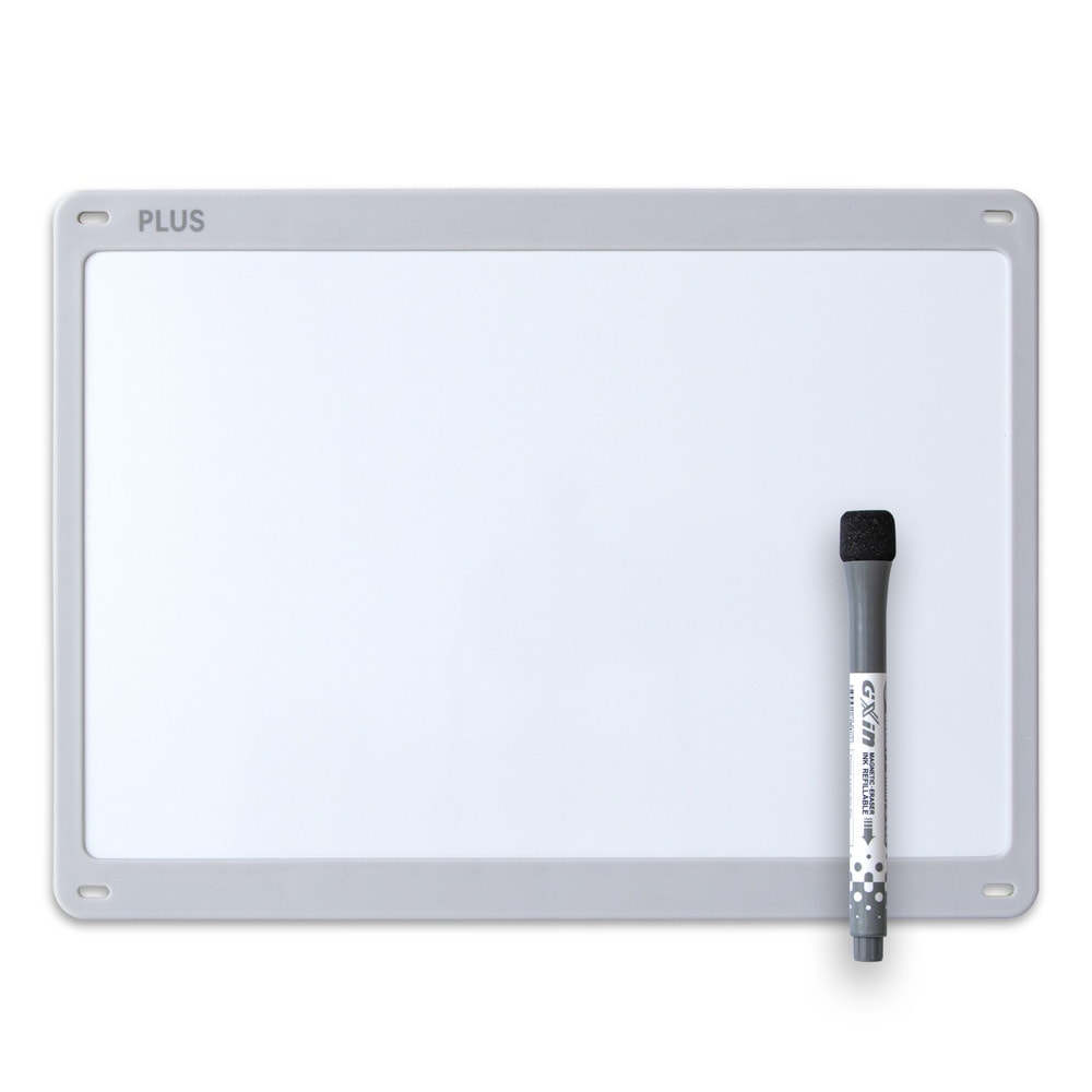 プラス(PLUS) 小型壁掛けホワイトボード やわらかフレーム グレー HWB