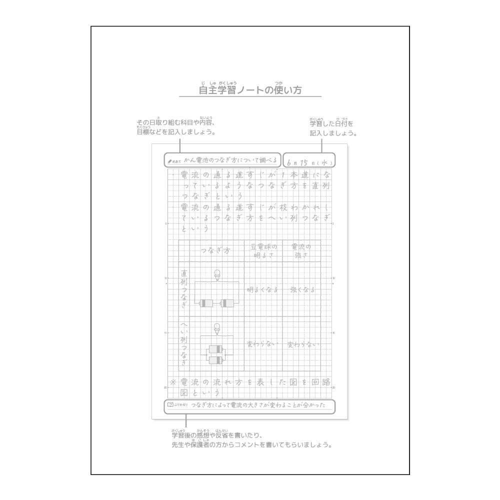 日本ノート キョクトウ スタディノート B5 自主学習 科目名入り方眼 10