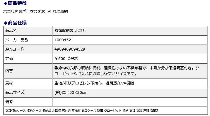 アイメディア AIMEDIA 衣類収納袋 北欧柄