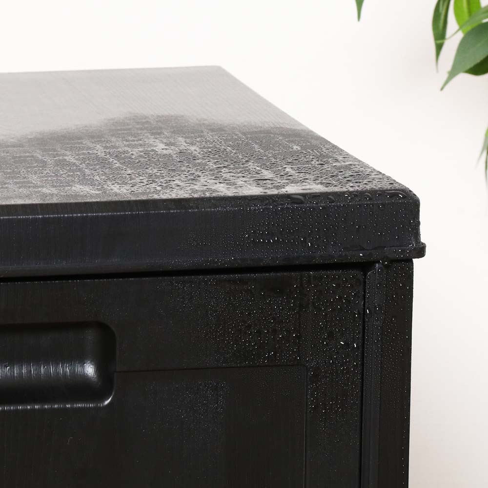 不二貿易 外置き可能 収納ボックス 76L 黒 ブラック 38050 | 全