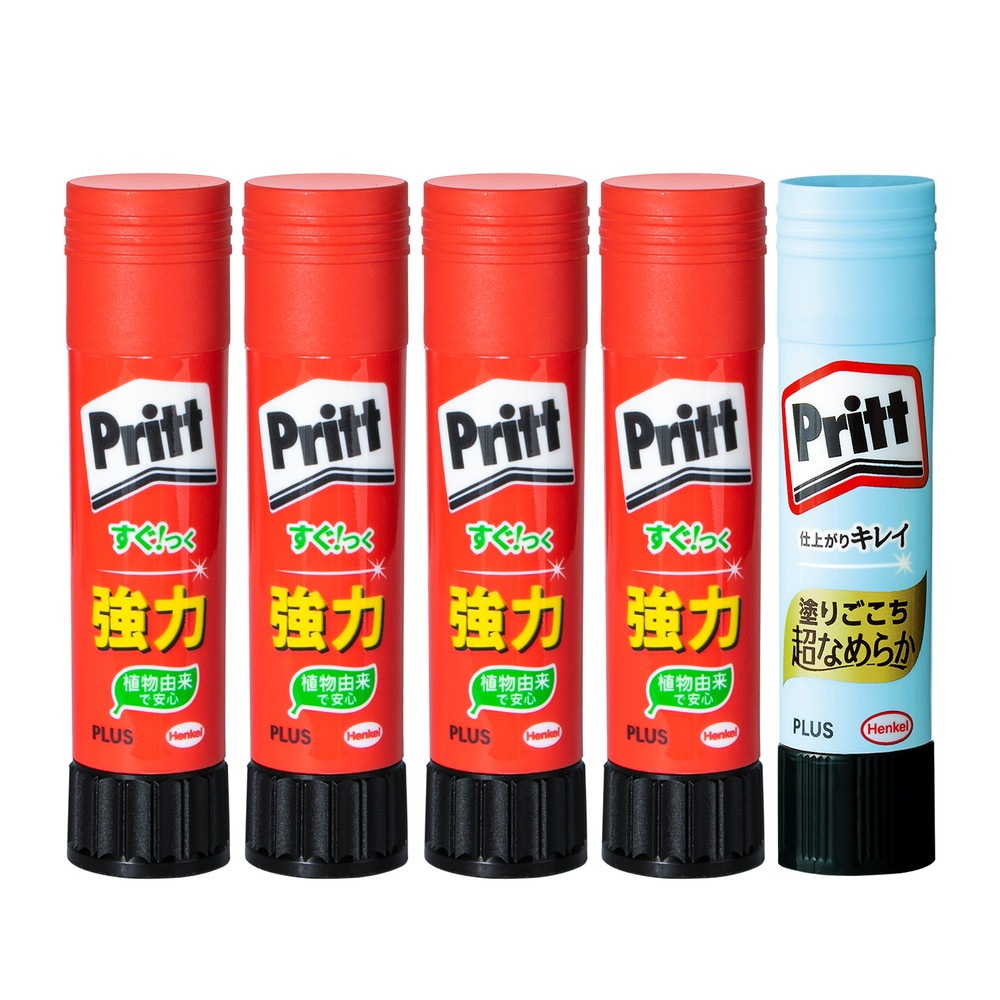 プラス PLUS スティックのり プリット Pritt プリット4P＋スムーズ1P