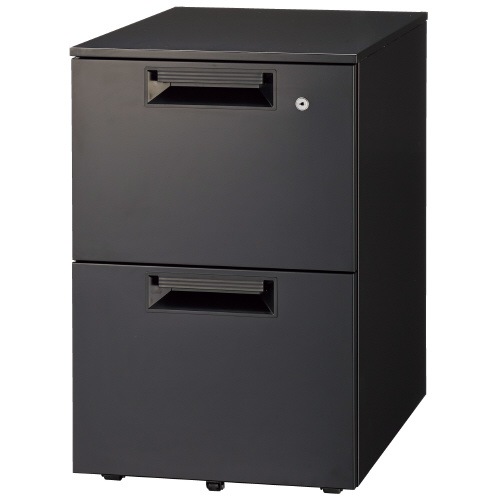 プラス キャビネット2段 JS-046SC-A2 TBK ブラック 768395 | 全商品