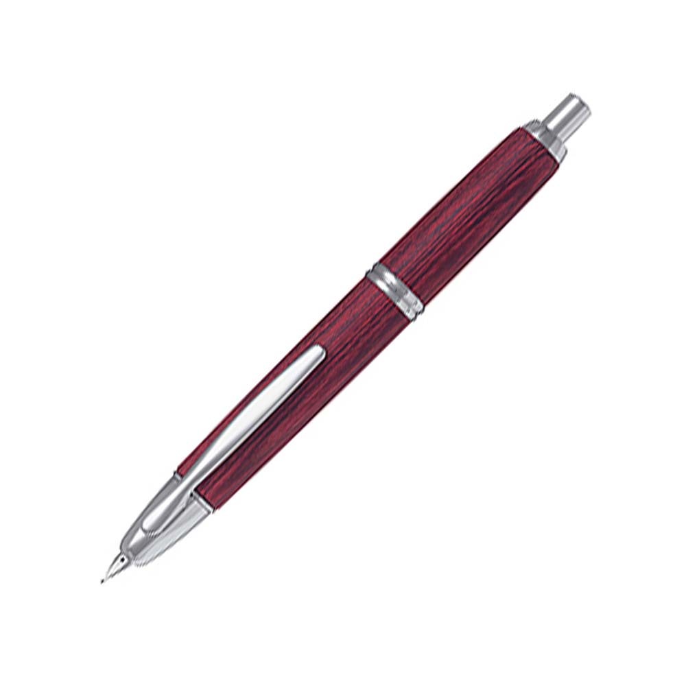 パイロット PILOT 万年筆 キャップレス 木軸 レッド 細字 ギフトケース 