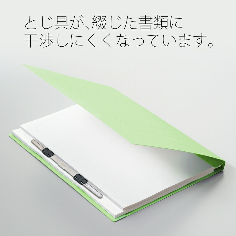 プラス(PLUS) フラットファイル ダブルとじ具 A4-S 180枚とじ グリーン