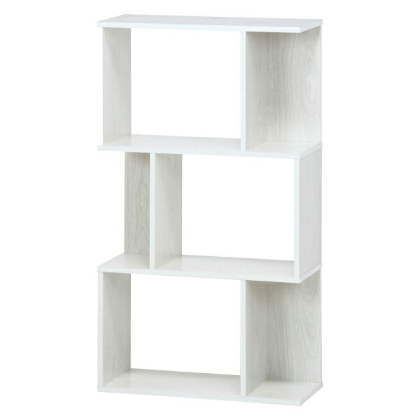 不二貿易 S型ディスプレイラック 3段 ホワイトウォッシュ 98712 | 全