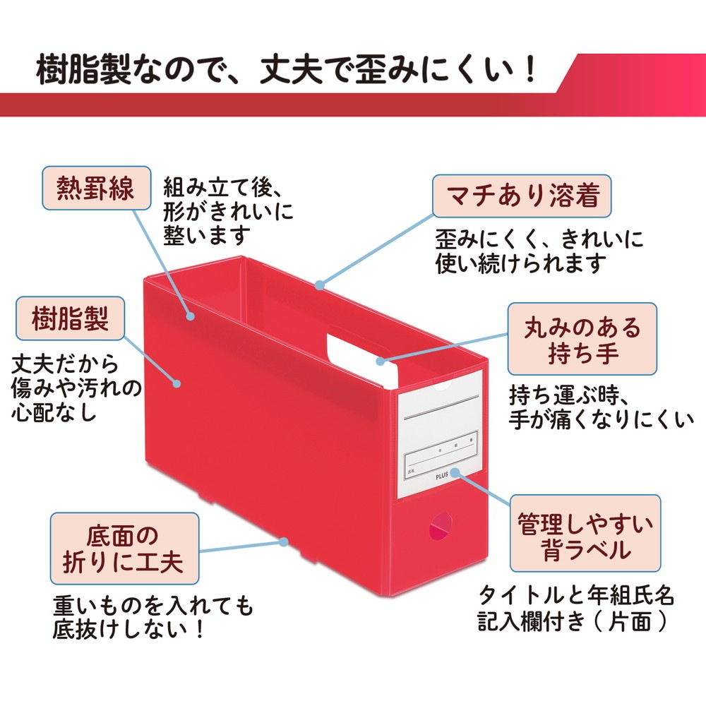 プラス PLUS 年組氏名スクール PPボックスファイル ハーフサイズ