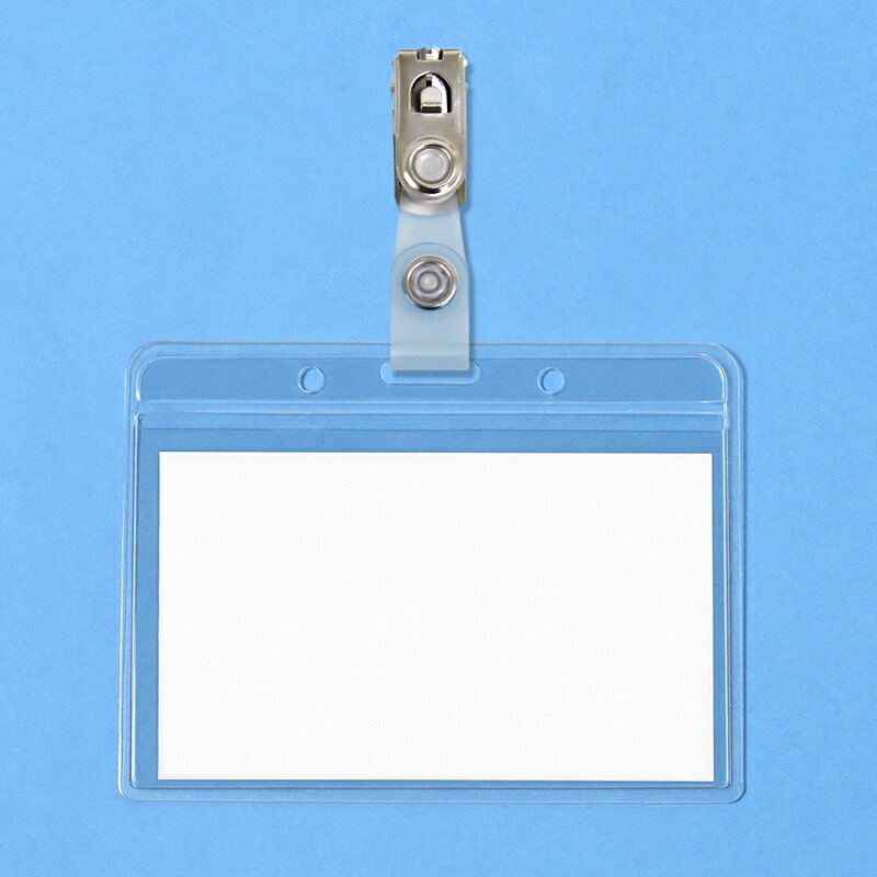 プラス(PLUS) 名札 ネームタッグ パスケース 金属クリップ 横型 CY