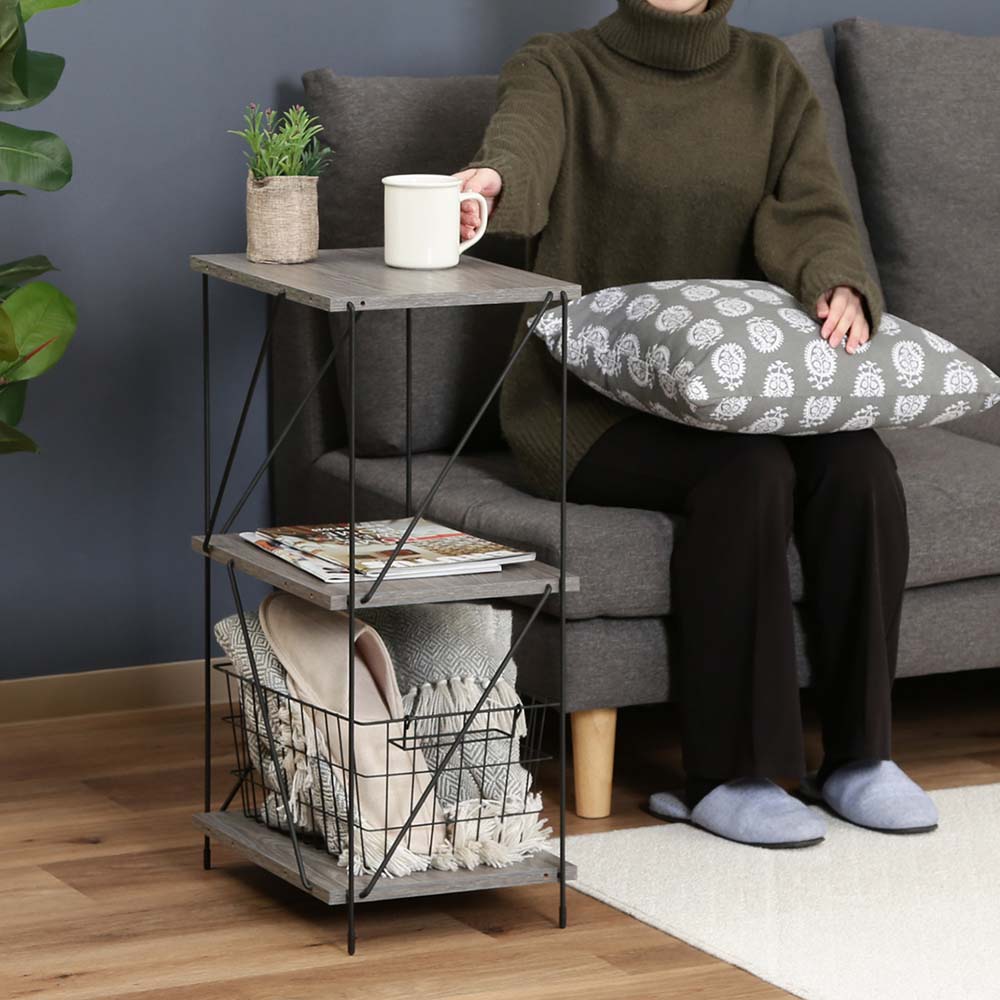 不二貿易 EZBO ワイヤーラック 3段 40幅 グレー 77550 | 全商品,家具