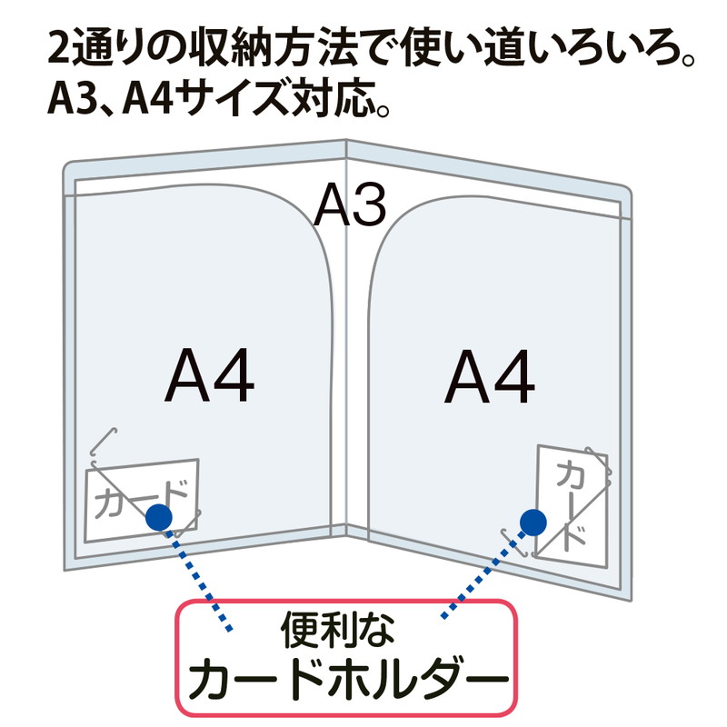 プラス(PLUS) クリアーホルダー A3・2つ折り A3 10枚パック 透明 FL