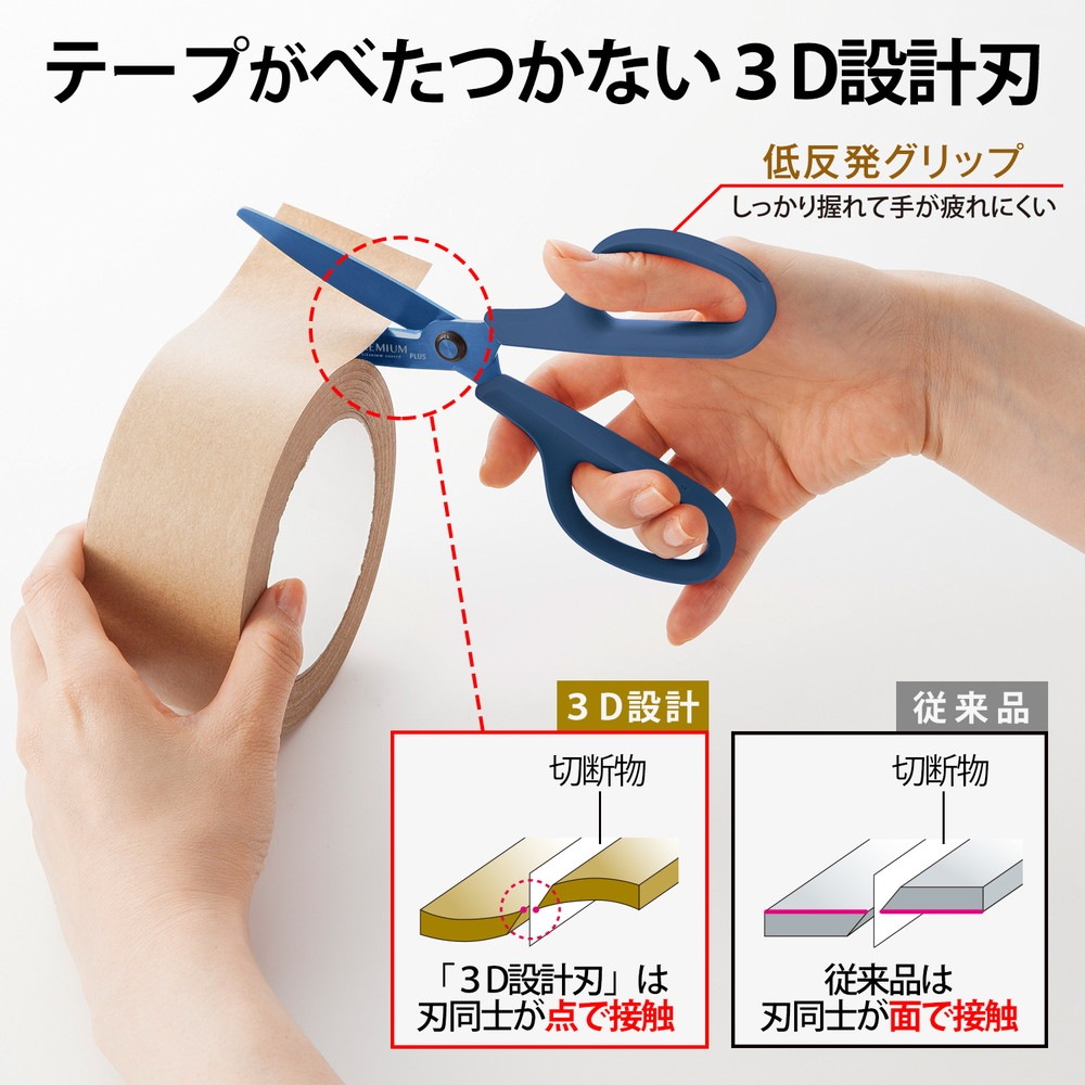 プラス PLUS はさみ フィットカットカーブ プレミアムチタン(リニューアル) ネイビー SC-175STN