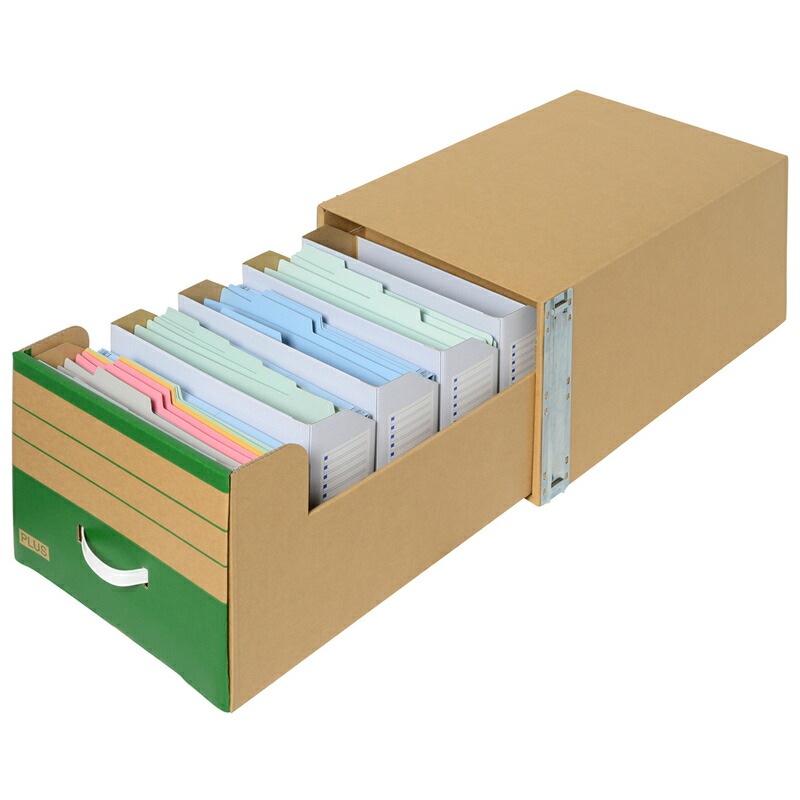 プラス(PLUS)ダンボールキャビネット 積み重ねタイプ A4判用 古紙