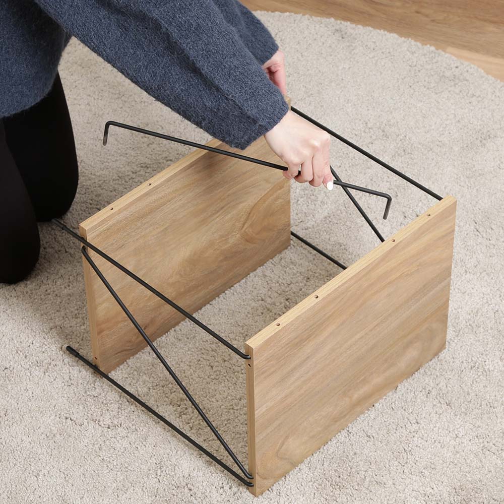 不二貿易 EZBO ワイヤーラック 2段 40幅 オークナチュラル 77558 | 全