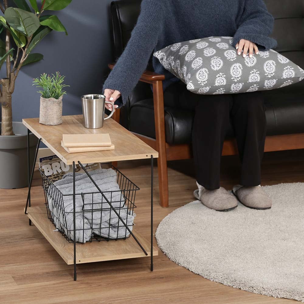 不二貿易 EZBO ワイヤーラック 2段 60幅 オークナチュラル 77559 | 全