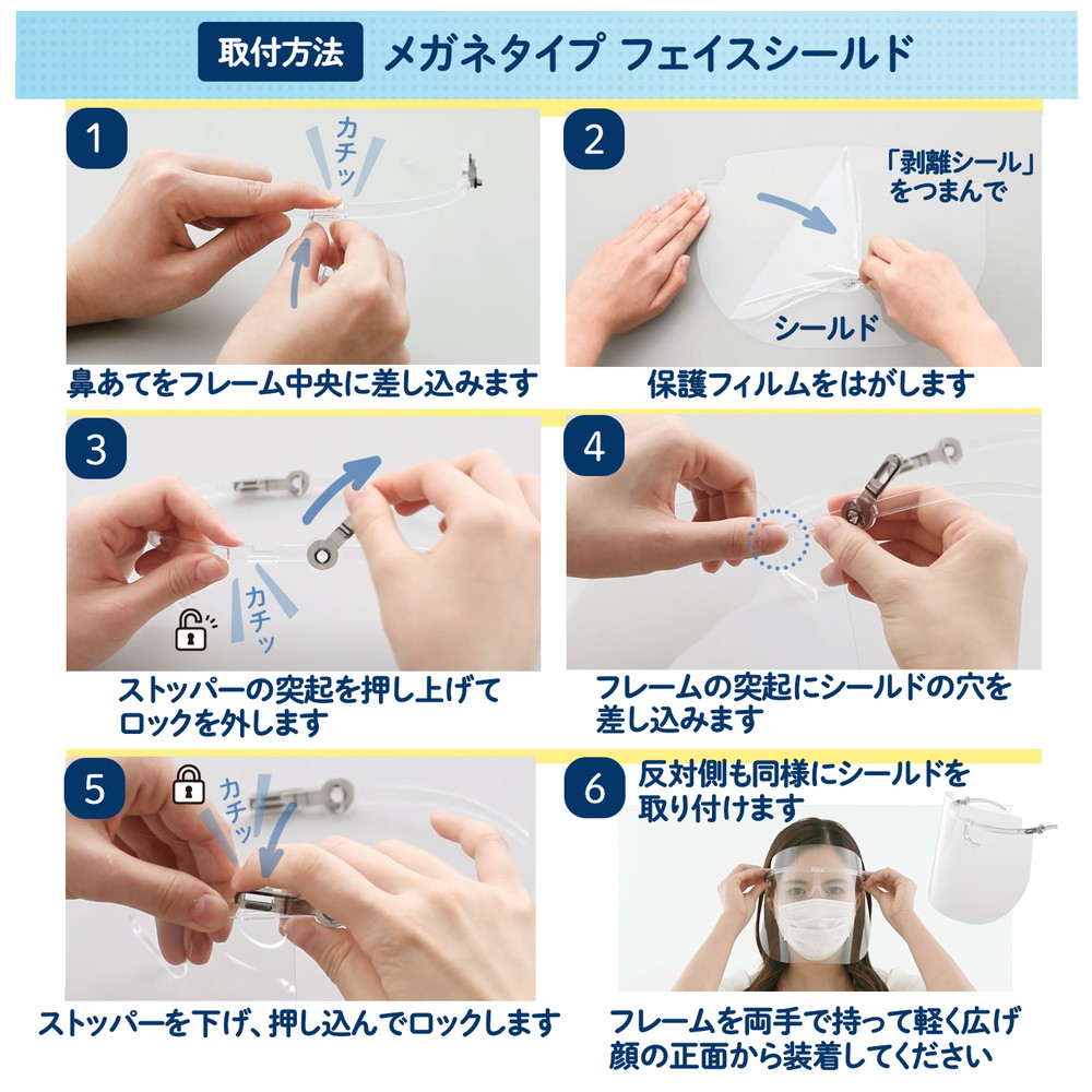プラス PLUS フェイスシールド メガネタイプ  フレーム1個 シールド3枚 FG-030F 89-471 感染防止 飛沫防止