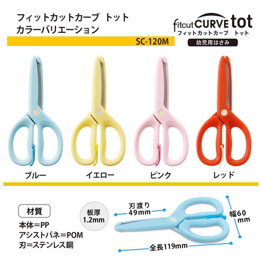 ファットカット　30日分×2個 プラス PLUS 幼児用はさみ フィットカットカーブ トット ブルー