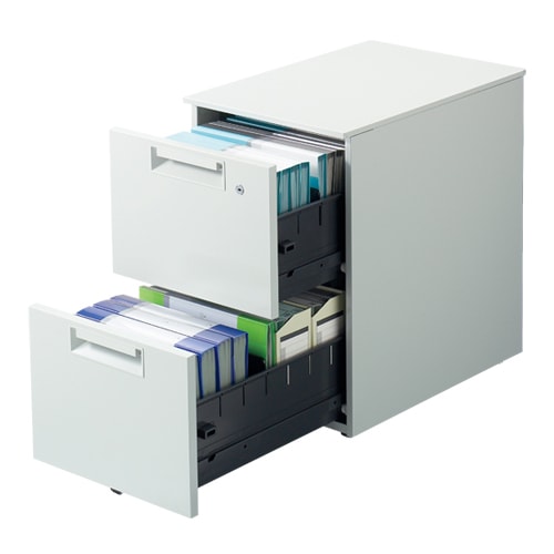 プラス キャビネット2段 JS-046SC-A2 W4 ホワイト 740139 | 全商品