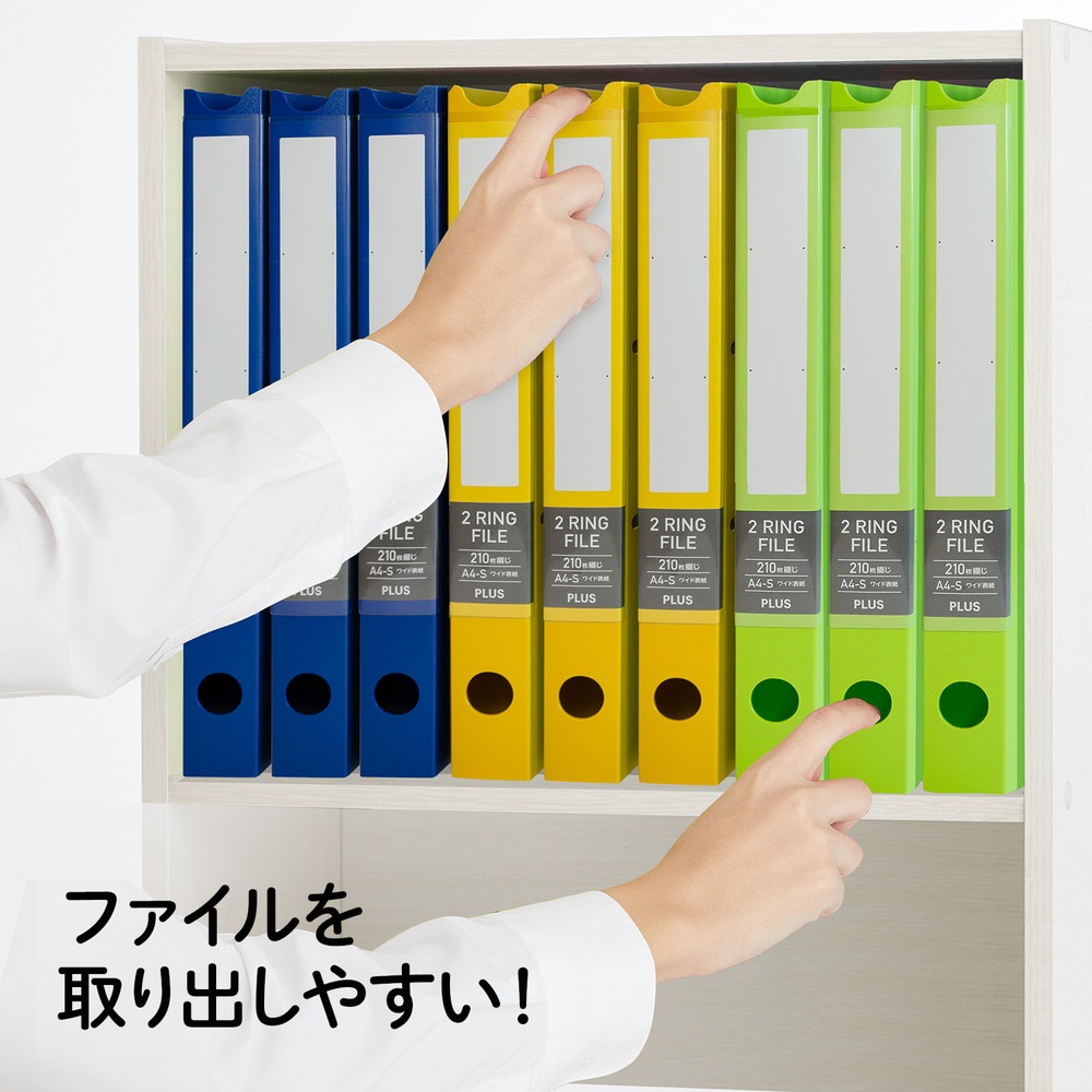 プラス(PLUS) 2リングファイル ワイド表紙 グリーン FL-201RF 84-833