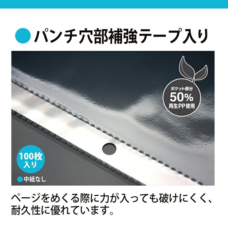 プラス(PLUS) リフィル ファイル差替ポケット 1ポケット A4 2穴 100枚