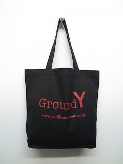 Ground Y饦ɥ磻/Cotton canvas Logo tote bag/BKRED.