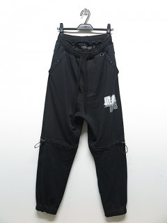 NIL/S・ニルズ/COTTON NYLON SWEAT TROUSERS/BLACK