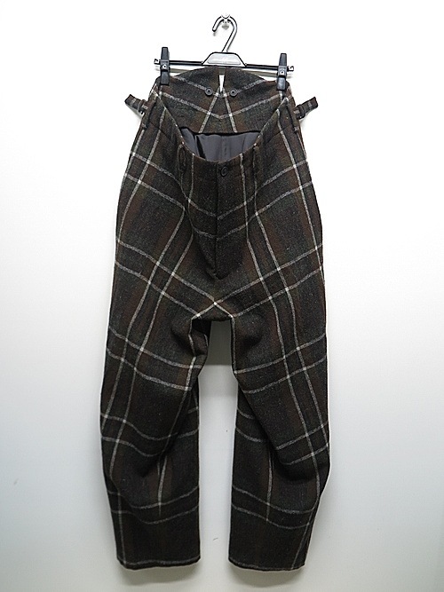 Yohji Yamamoto・ヨウジヤマモト/ツイードチェック O-チェック柄Sパンツ/ブラウン-offside online store