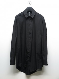 Ground Y・グラウンドワイ/100/2 cotton broad Napoleon shirt/BLACK