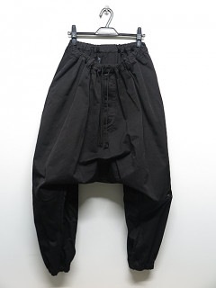 Ground Y・グラウンドワイ/Cotton/Nylon twill combitnation Switched sarouel pants/BLACK