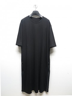 Ground Y・グラウンドワイ/30/cotton jersey Side zipper long sleeves T/BLACK