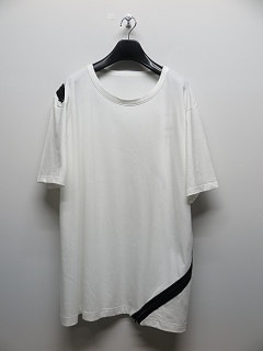 Ground Y・グラウンドワイ/30/cotton jersey Diagonal zipper short sleeves T/OFFWHITE
