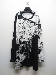 Ground Y・グラウンドワイ/<Kenji Miyazawa>Cotton rayon jersey Jumbo cut sew long sleeves/BLACK
