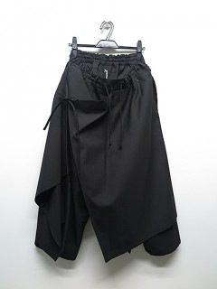 Ground Y・グラウンドワイ/T/W gaberdine Detachable skirt pants/BLK