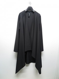 Ground Y・グラウンドワイ/T/W gaberdine Long drape jacket/BLACK.