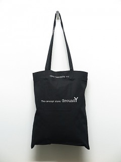 Ground Y・グラウンドワイ/Cotton canvas GY/YY logo Tote bag/BLACK