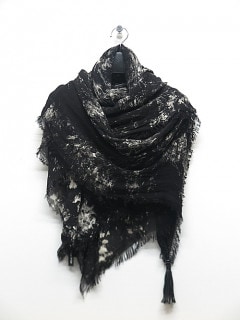 KMRii・ケムリ/Flake Discharged Stole/BLK