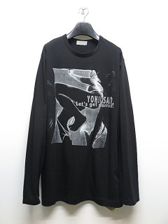 Yohji Yamamoto・ヨウジヤマモト/30/−コーマ天竺顔料PT 長袖 G/ブラック