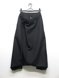 Ground Y・グラウンドワイ/T/W GABADINE FRONT TUCK SAROUEL PANTS/BLACK