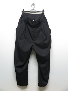 Ground Y・グラウンドワイ/T/W GABADINE CROSS STACK BUTTON PANTS/BLACK