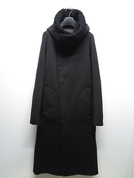 �㴰���nude:masahiko maruyama ���̡���:�ޥ��ҥ��ޥ���/FAKE MOUTON HOODIE COAT/Black
