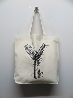 Ground Y饦ɥ磻/Cotton canvas <Y> LOGO TOTE BAG/OFF WHITE.