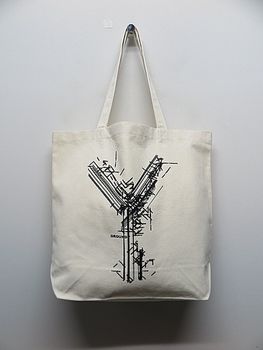 Ground Y�����饦��ɥ磻/Cotton canvas <Y> LOGO TOTE BAG/OFF WHITE.