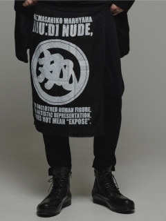 SALE50%OFF/nude:masahiko maruyama ̡:ޥҥޥ/Linen Dobby Shadow Check REVERSIBLE WAIST APRON/Black.