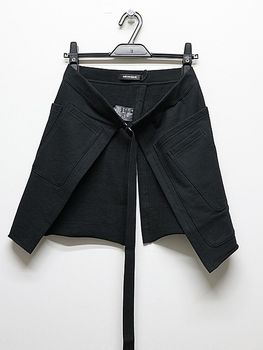 �㴰���nude:masahiko maruyama ���̡���:�ޥ��ҥ��ޥ���/40 Combed Cotton Mini Fleecy Knit WAIST APRON/Black