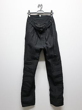 �㴰���nude:masahiko maruyama ���̡���:�ޥ��ҥ��ޥ���/Linen Cloth/Stripe PANTS w/BELT/Black