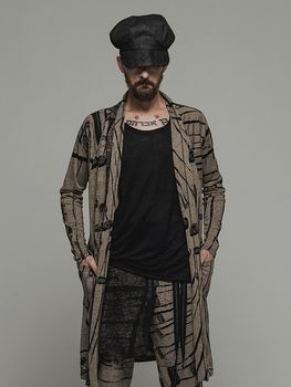 �㴰���nude:masahiko maruyama ���̡���:�ޥ��ҥ��ޥ���/40 Linen Jersey Pigment Print CARDIGAN/Black-Beige