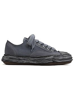 Maison MIHARA YASUHIRO�� PETERSON 23 LOW/original sole canvas garment dye Low-Top sneakers/BLKxBLK